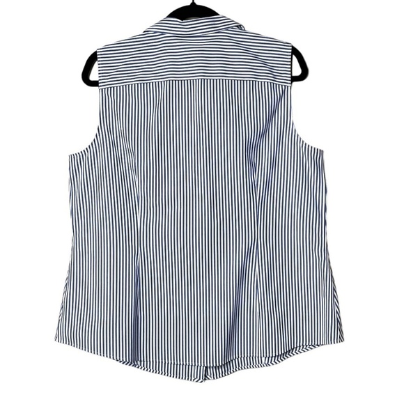 TALBOTS Cotton No Iron Sleeveless Button Front Perfect Shirt US Sz 16P NWOT - Picture 4 of 9